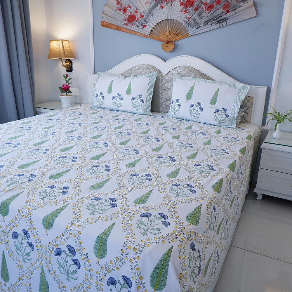 Cotton Bedsheets with Hand Block Print