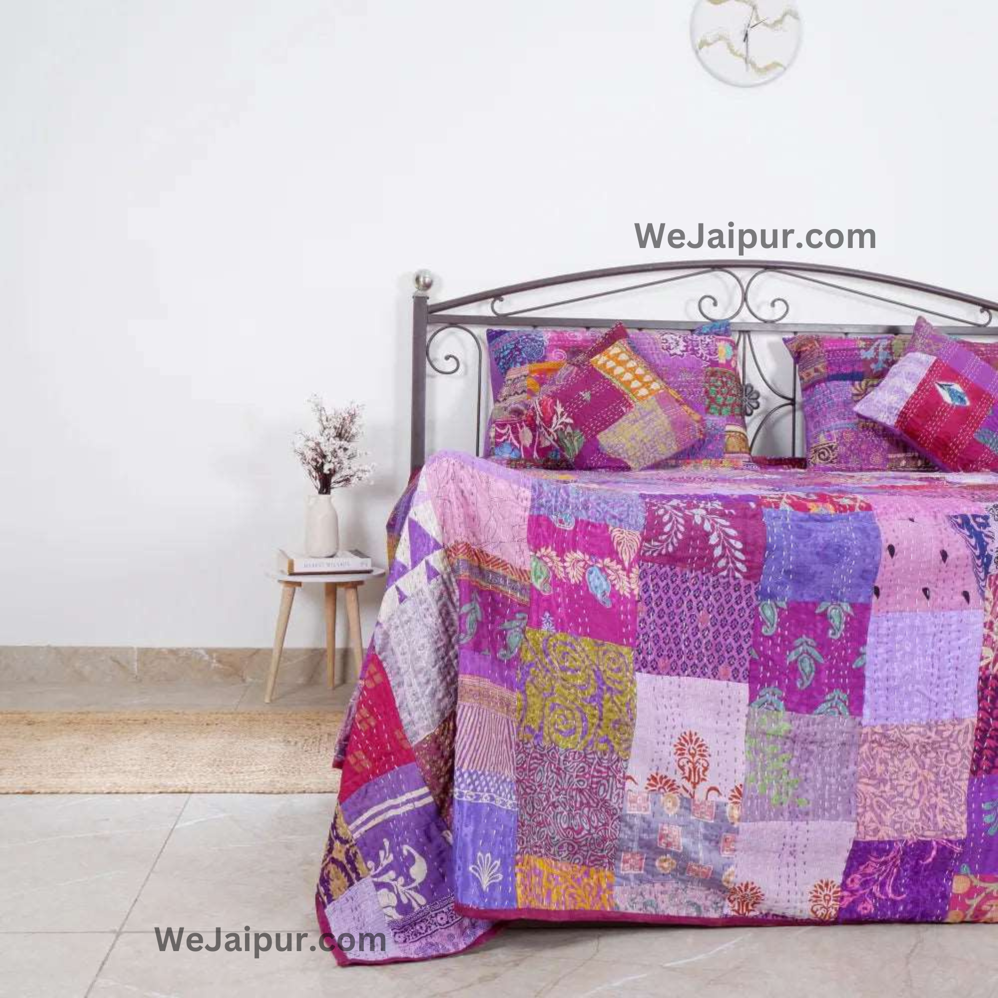 Handcrafted Soft Quilt in Purple Patchwork