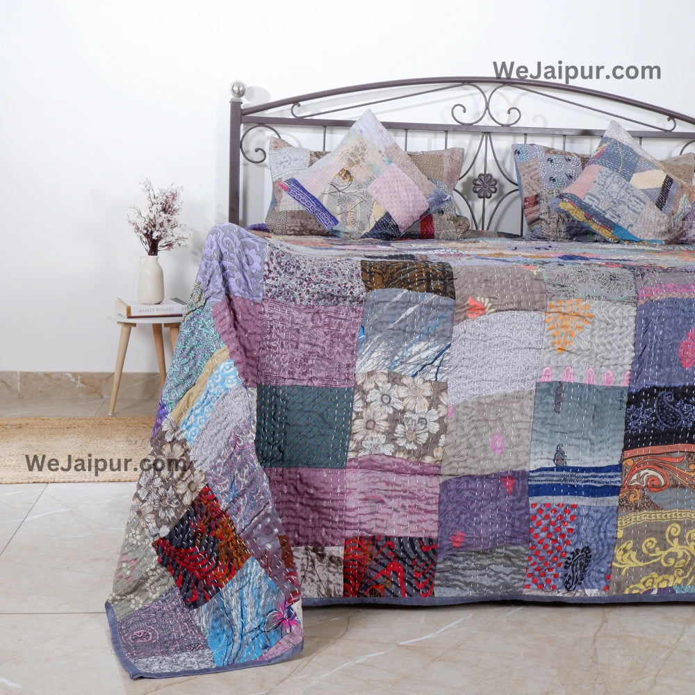 Handmade Grey Patchwork Quilt - Skin Friendly