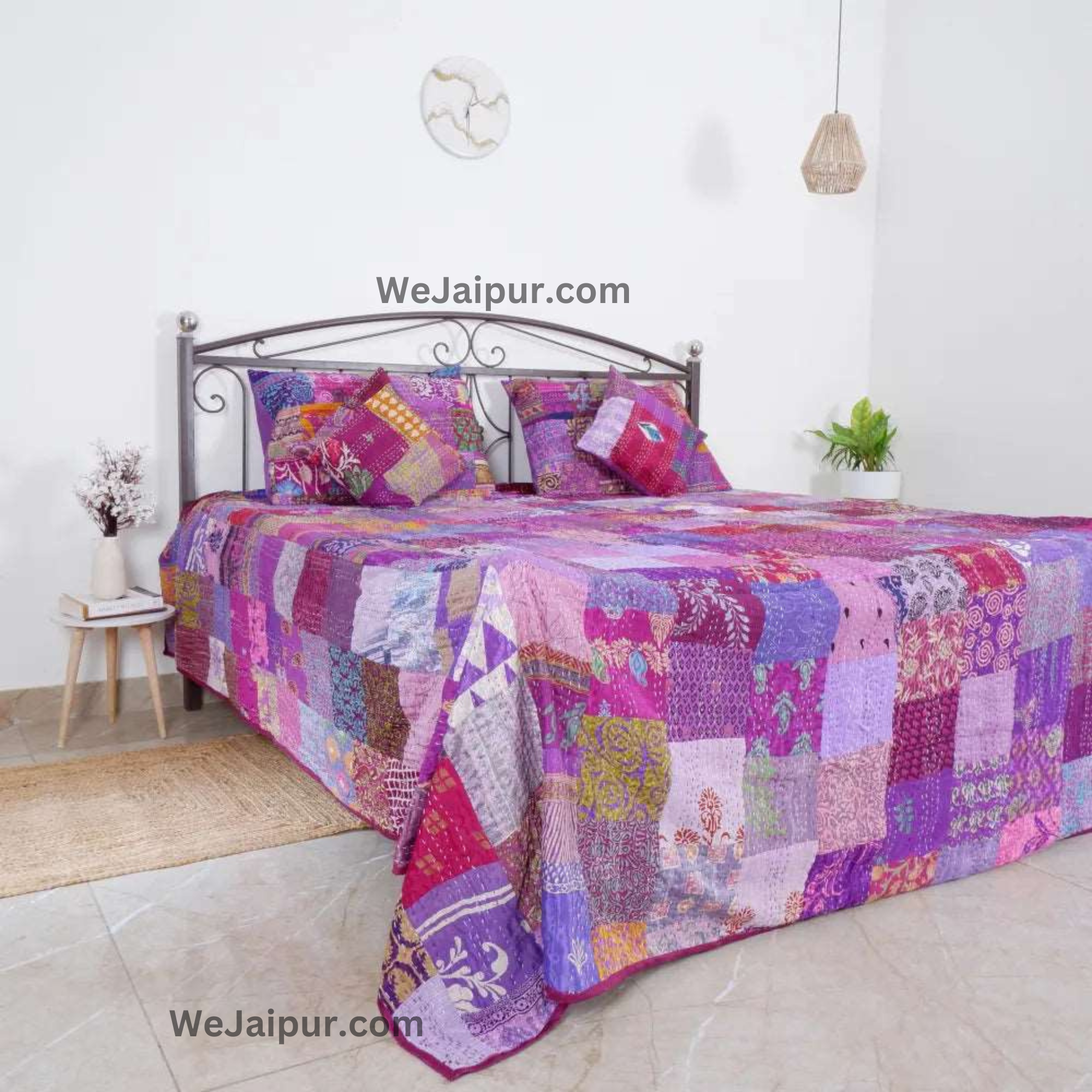 Handcrafted Soft Quilt in Purple Patchwork