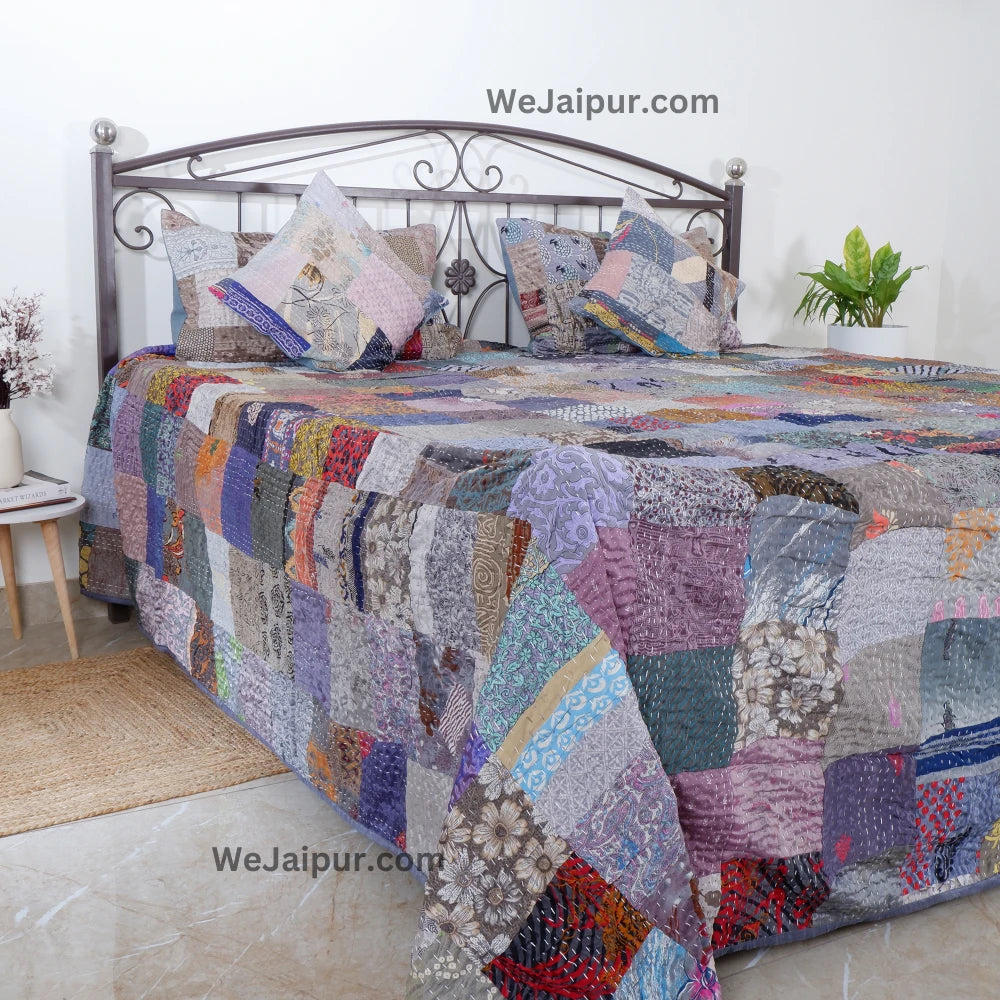 Handmade Grey Patchwork Quilt - Skin Friendly