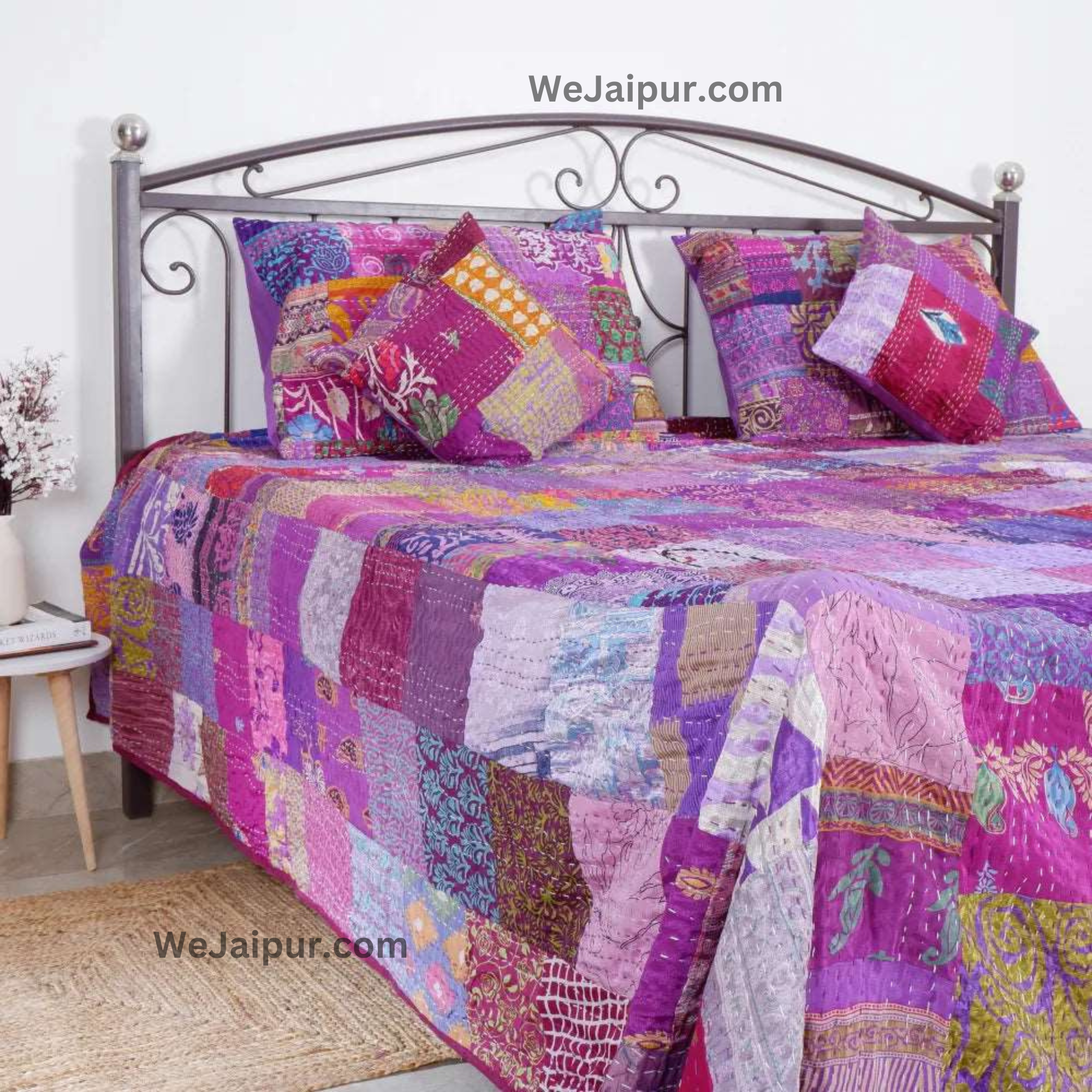 Handcrafted Soft Quilt in Purple Patchwork