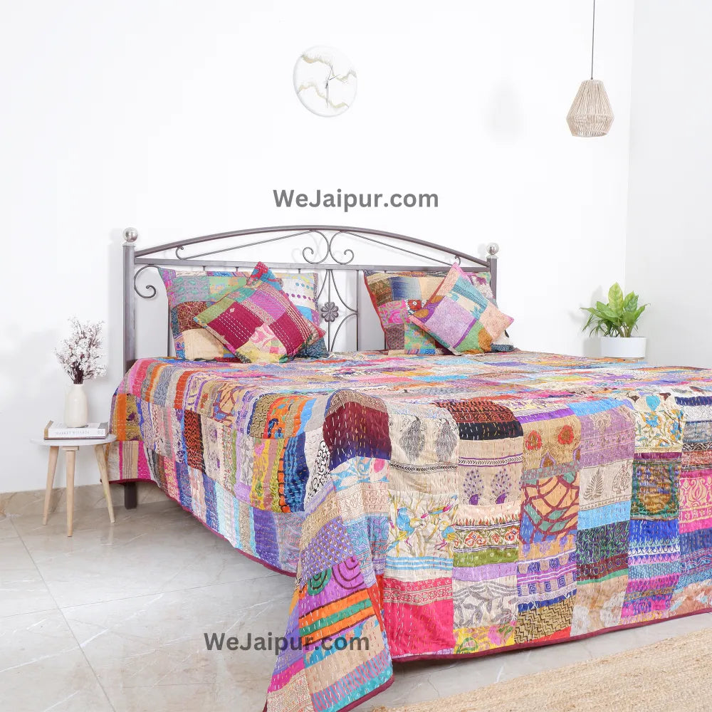 Multicolored Handcrafted Patchwork Quilt - Comfort & Style