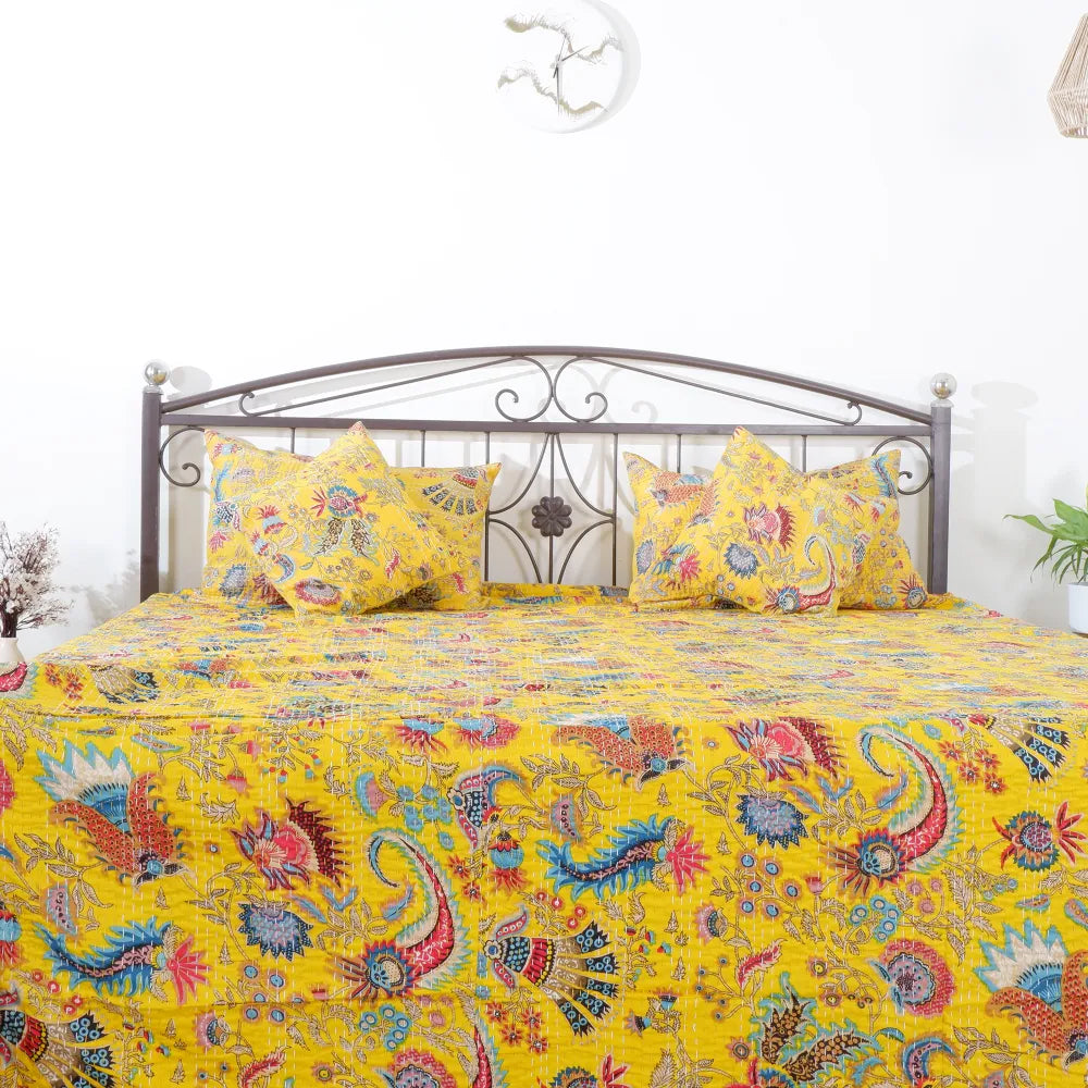 Natural Beauty: Organic Cotton Kantha Bedcovers for Eco-Friendly Homes