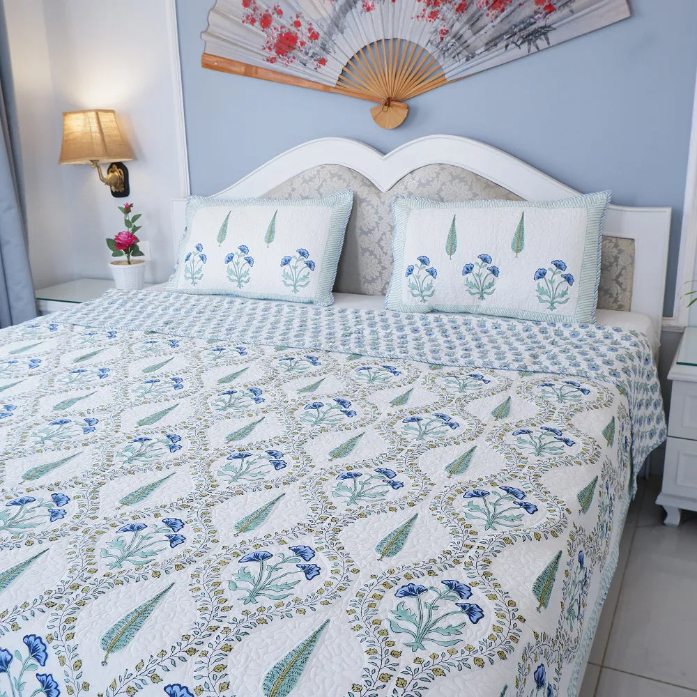 Handcrafted Bedcovers with Intricate Block Prints