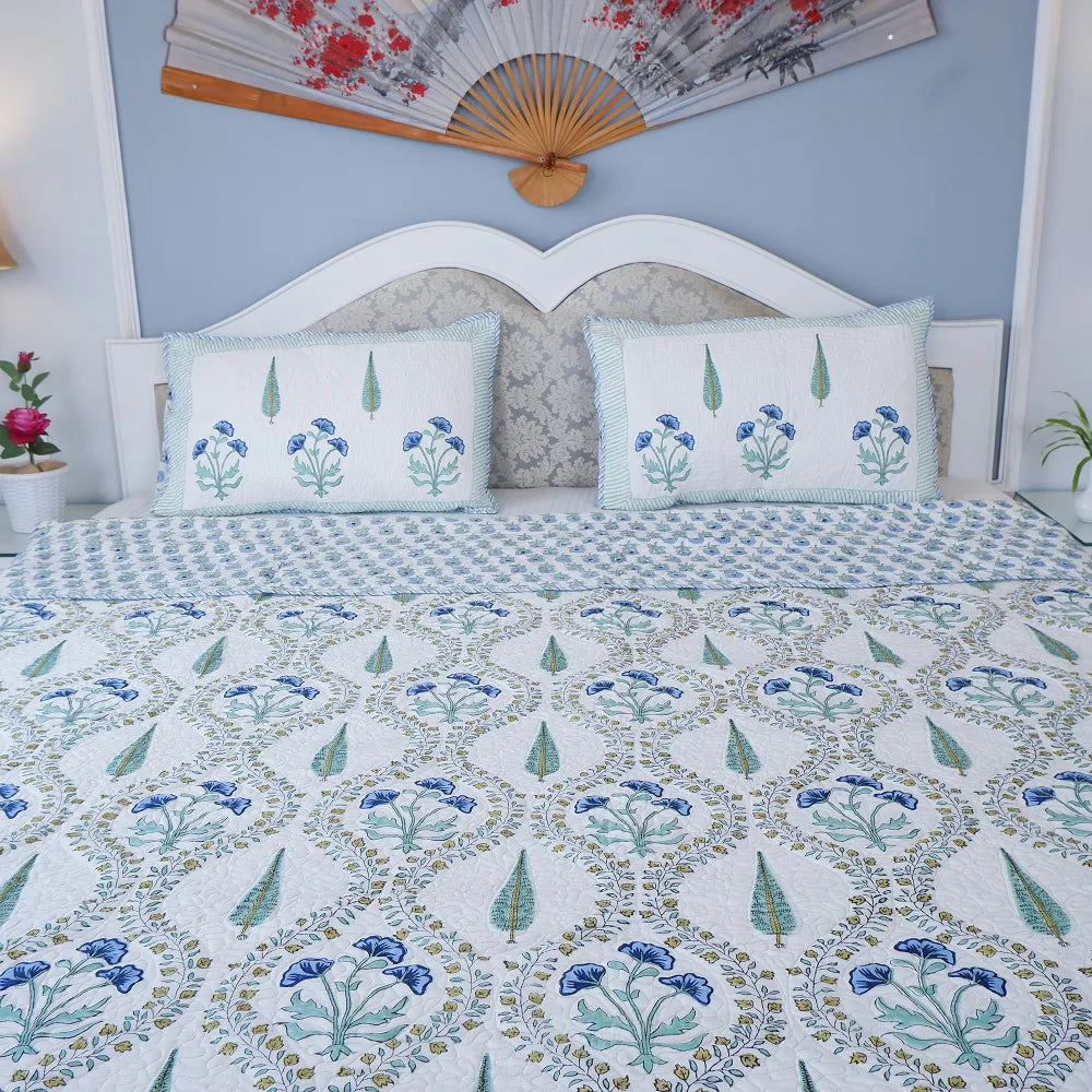 Handcrafted Bedcovers with Intricate Block Prints