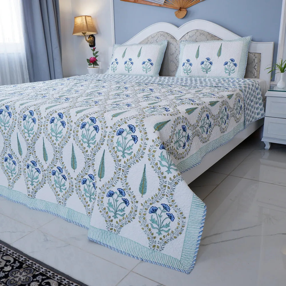 Handcrafted Bedcovers with Intricate Block Prints