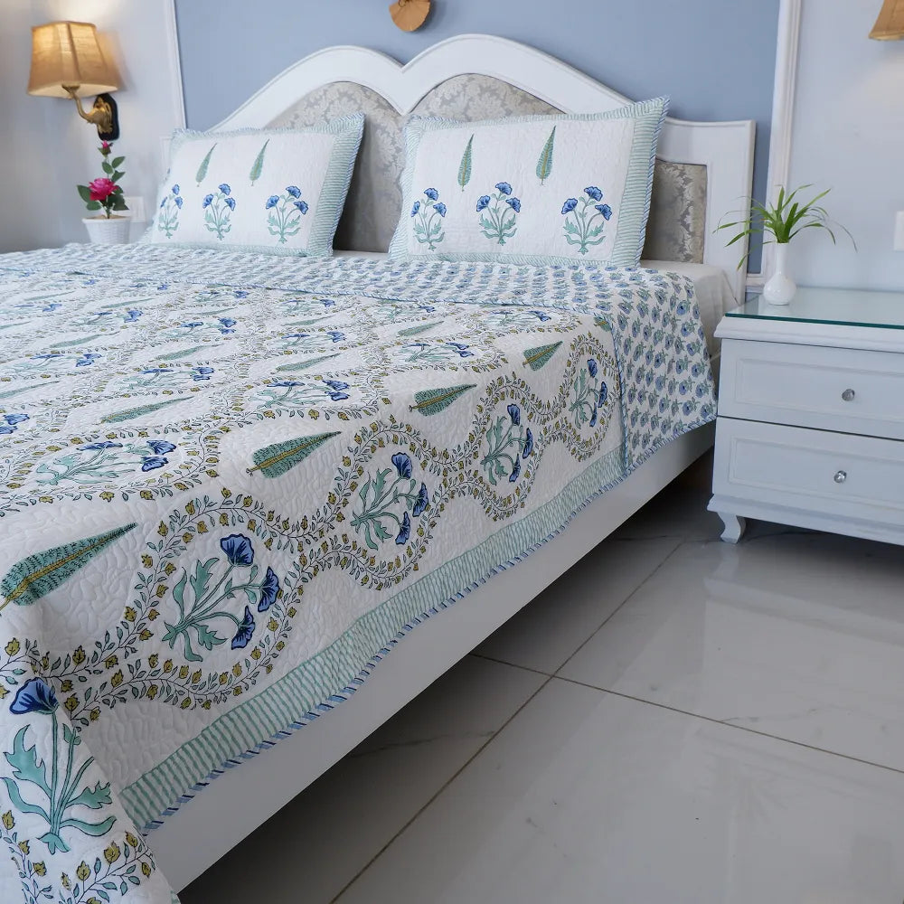 Handcrafted Bedcovers with Intricate Block Prints