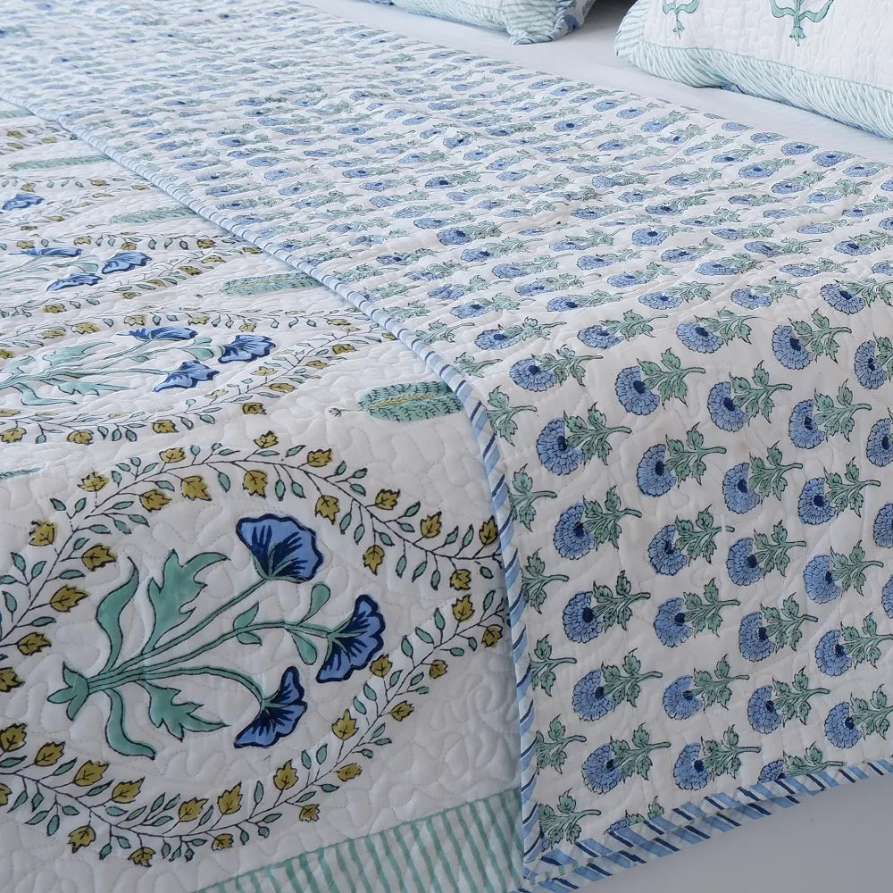 Handcrafted Bedcovers with Intricate Block Prints