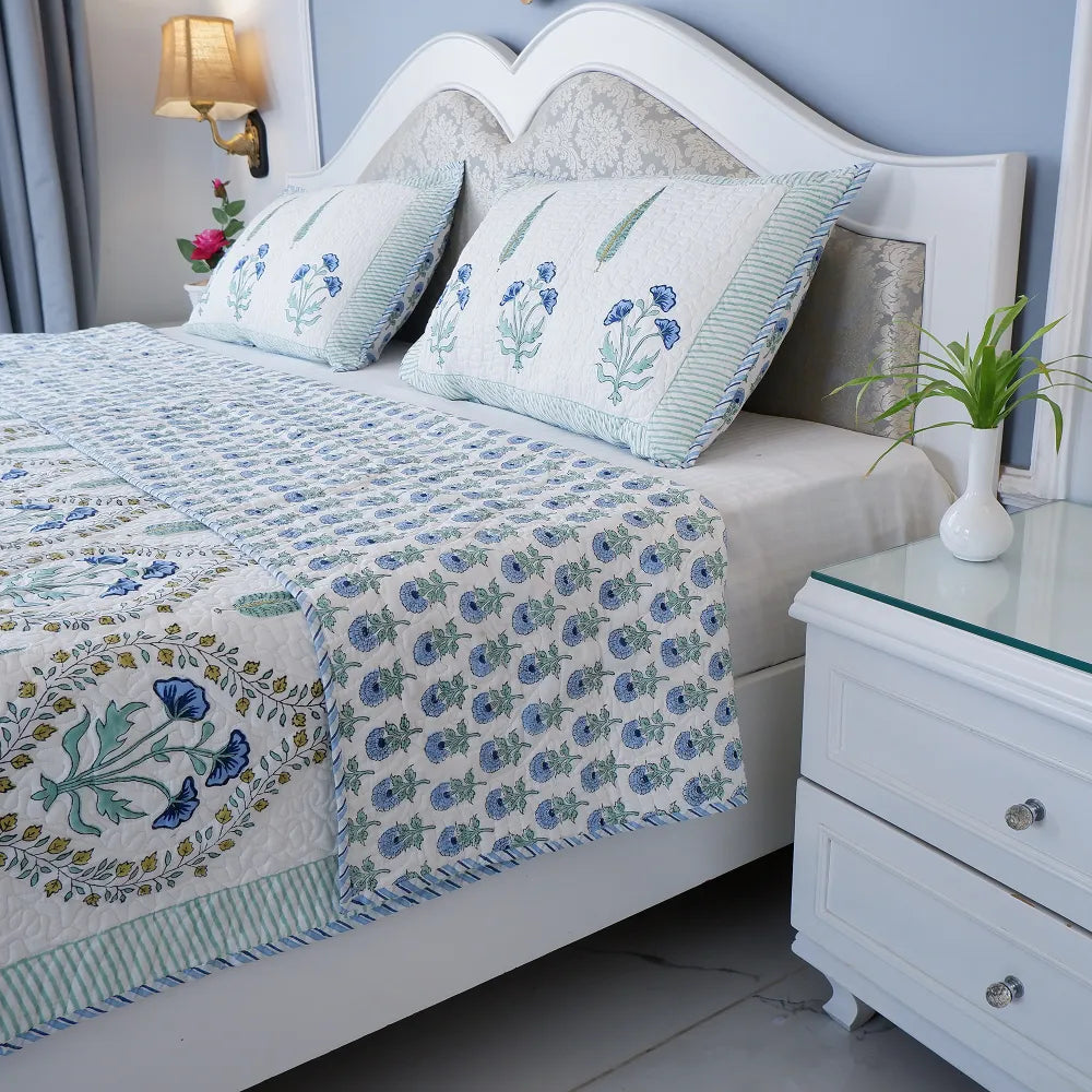 Handcrafted Bedcovers with Intricate Block Prints