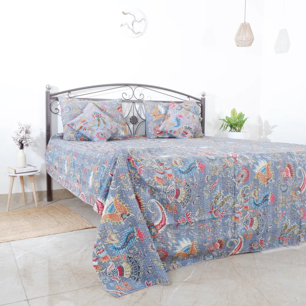 Natural Beauty: Organic Cotton Kantha Bedcovers for Eco-Friendly Homes