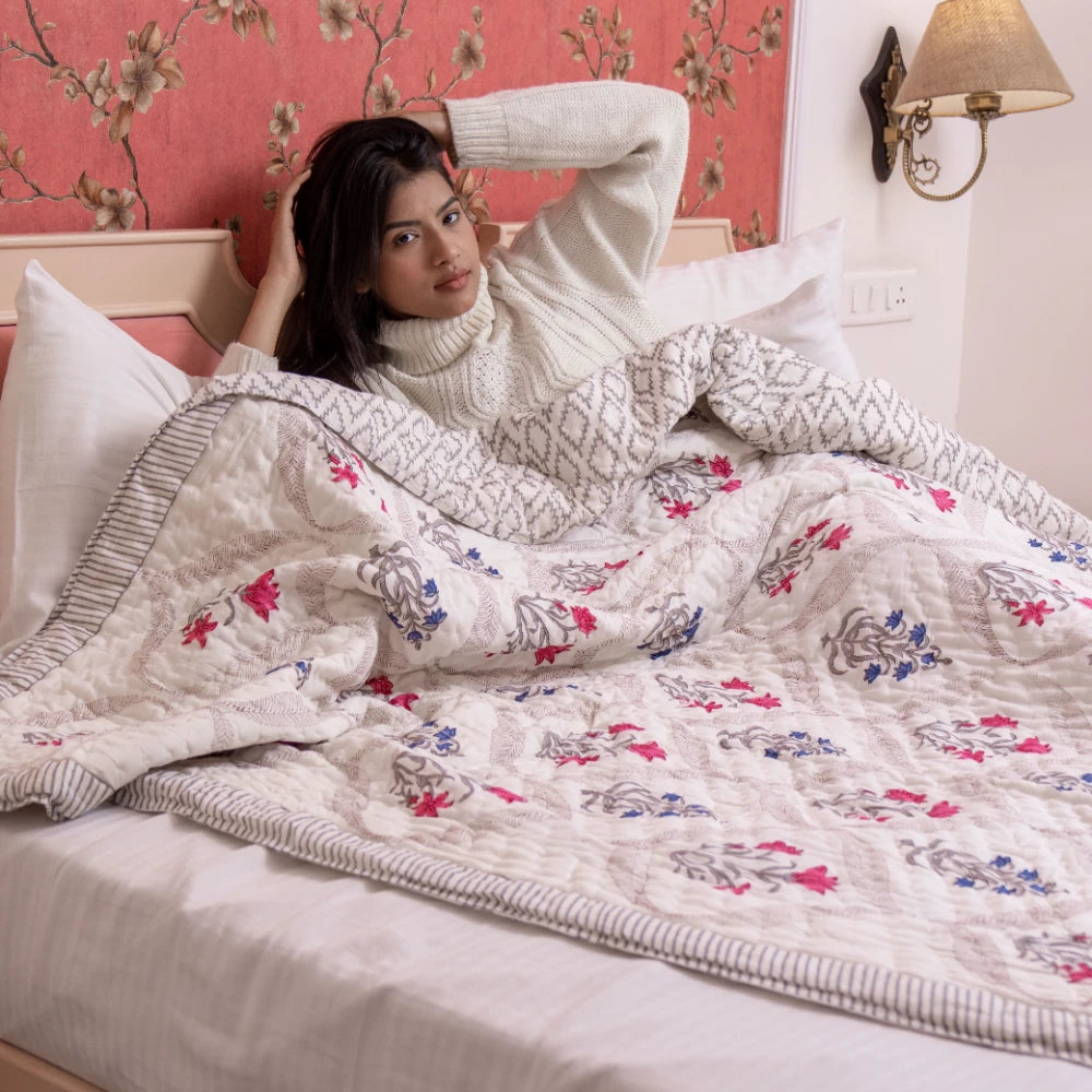 All-Weather Comfort: Mulmul Cotton AC Quilt - Pure Luxury