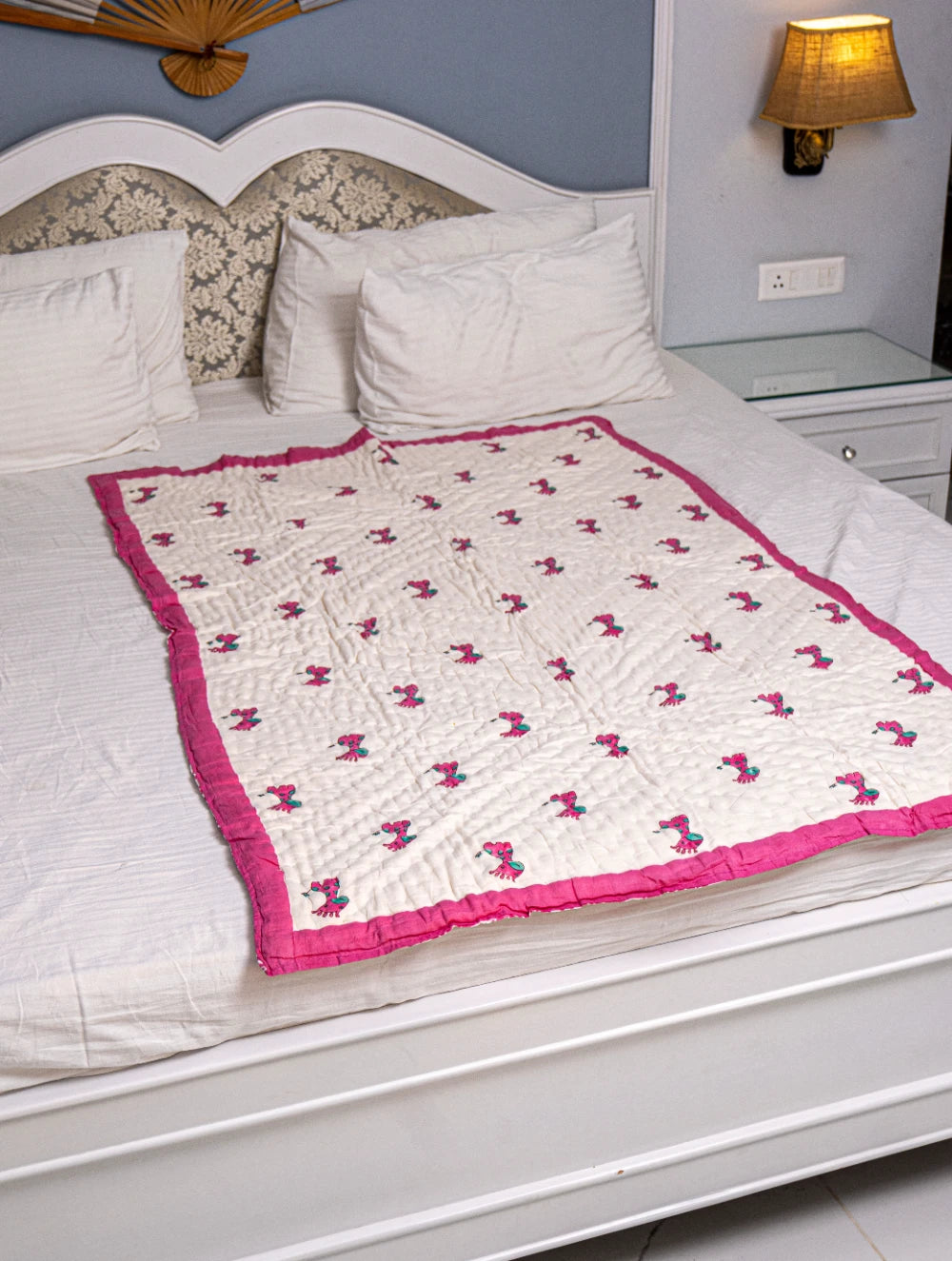 Hand Block Print Elegance: Mulmul baby Blanket