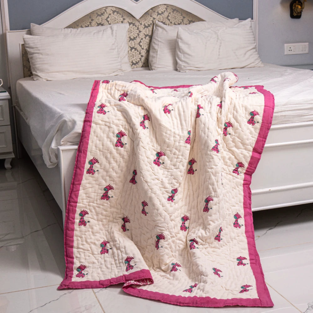 Hand Block Print Elegance: Mulmul baby Blanket