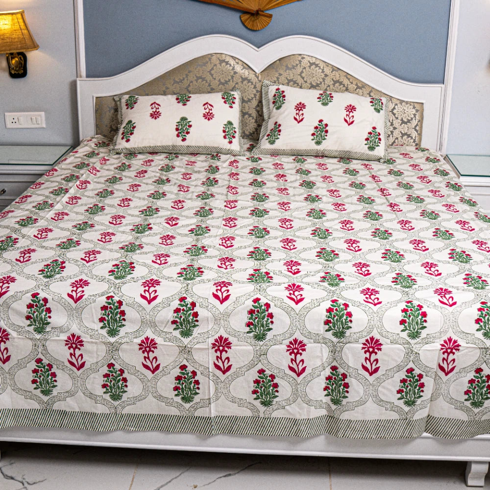 Dreamy Nights Hand Block print cotton bedsheet