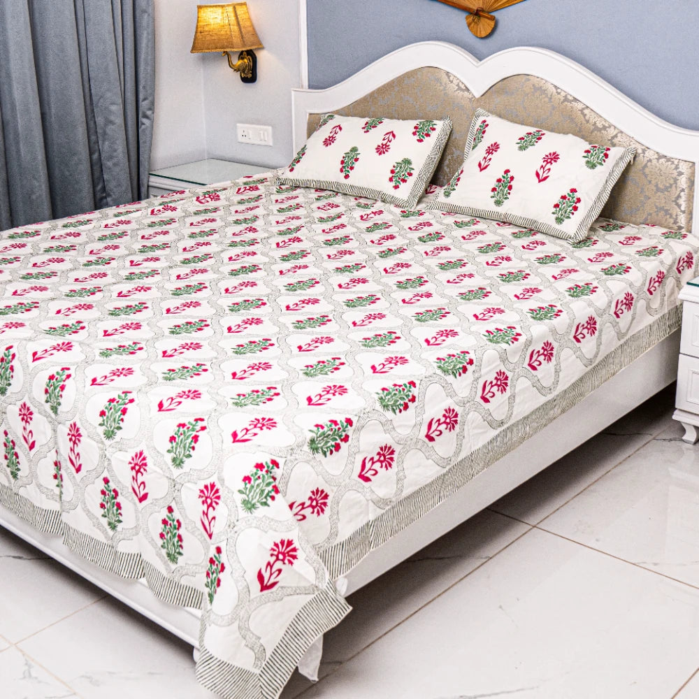 Dreamy Nights Hand Block print cotton bedsheet