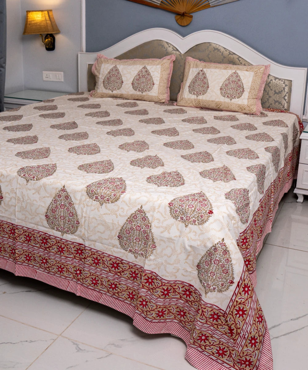 Eye Catcher hand block print Cotton Bedsheet