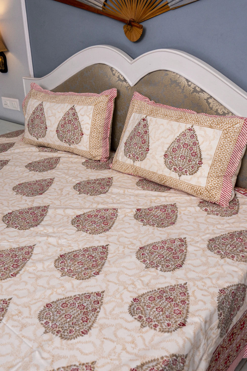 Eye Catcher hand block print Cotton Bedsheet