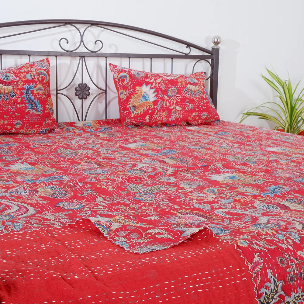 Eco-Chic Comfort: Organic Cotton Kantha Bedcovers for Ethical Living