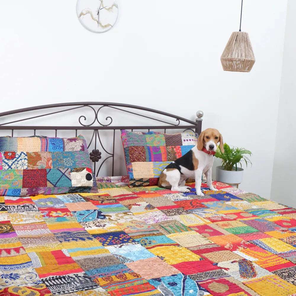 ORGANIC HANDCRAFTED PATCHWORK QUILT- MULTI