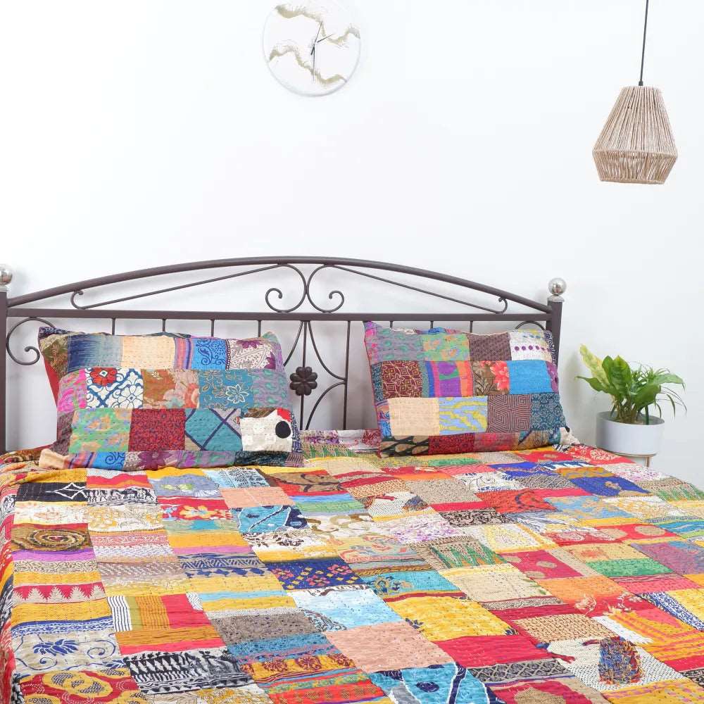 ORGANIC HANDCRAFTED PATCHWORK QUILT- MULTI